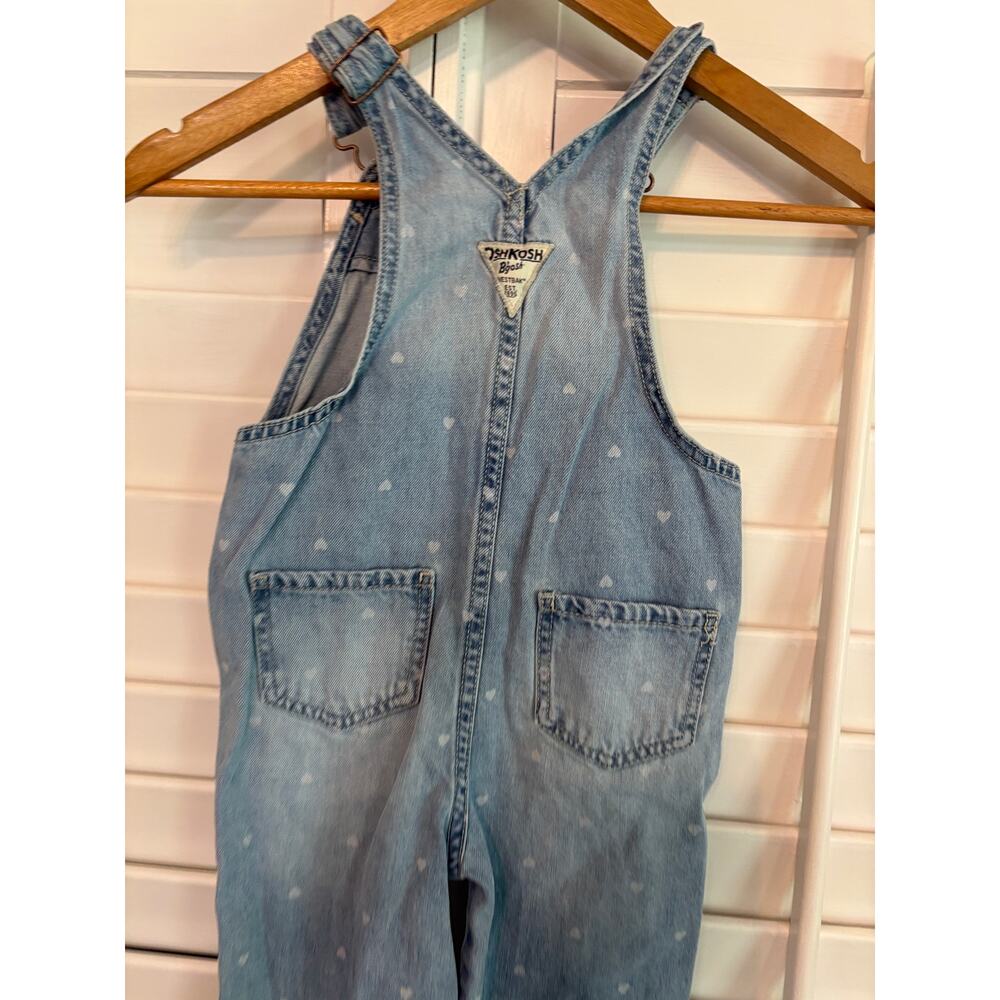 Carters‎ Heart Pattern Denim Overalls Size 4T - Picture 6 of 8